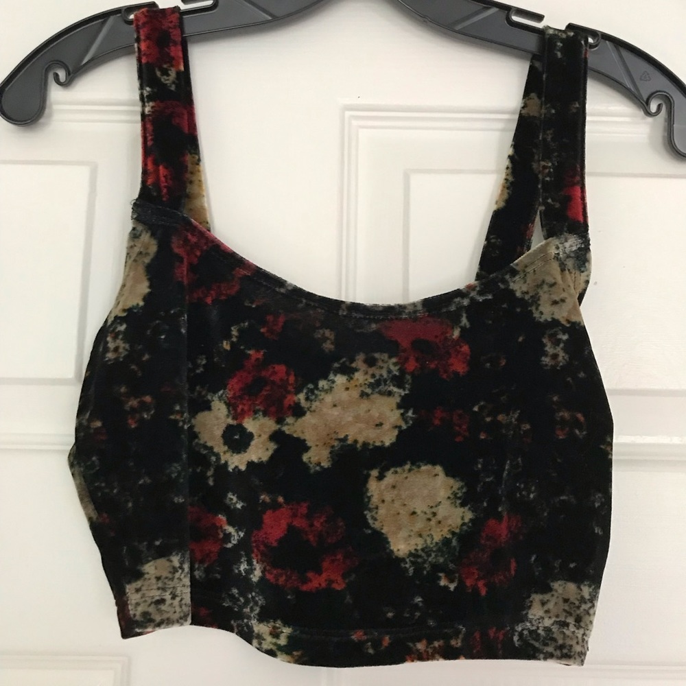 velvet crop top size S